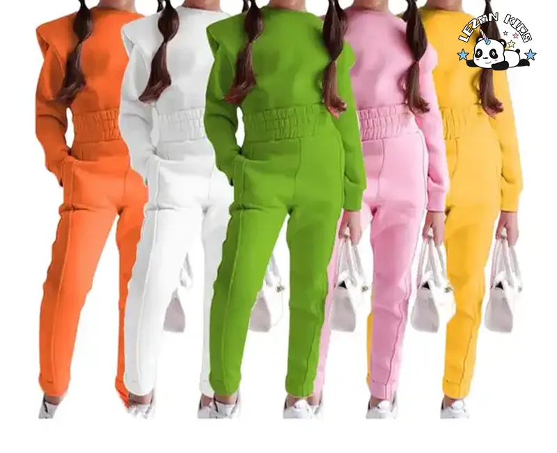 LEZONKIDS - Conjuntos de Roupas Femininas de Duas Peças Personalizadas para Crianças